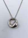 Sold-Tiffany 
Co 925 Silver Elsa Peretti Eternal Circle Pendant with Necklace