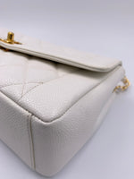 Sold-CHANEL Caviar Medium Diana White in Gold Hardware