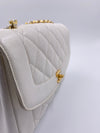 Sold-CHANEL Caviar Medium Diana White in Gold Hardware