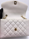 Sold-CHANEL Caviar Medium Diana White in Gold Hardware