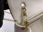 Sold-CHANEL Caviar Medium Diana White in Gold Hardware