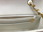 Sold-CHANEL Caviar Medium Diana White in Gold Hardware