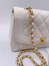 Sold-CHANEL Caviar Medium Diana White in Gold Hardware