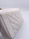 Sold-CHANEL Caviar Medium Diana White in Gold Hardware