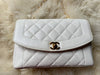 Sold-CHANEL Caviar Medium Diana White in Gold Hardware