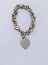 Tiffany 
Co 925 Silver Heart Tag Chain Bracelet