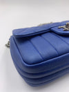 CHANEL CC Calfskin Blue Mini Flap Shoulder Bag/Ruthenium Hardware