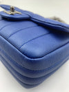 CHANEL CC Calfskin Blue Mini Flap Shoulder Bag/Ruthenium Hardware