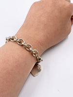 Tiffany 
Co 925 Silver Heart Tag Chain Bracelet