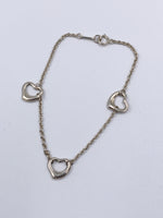 Sold-Tiffany 
Co 925 Silver Elsa Peretti Open Heart Bracelet