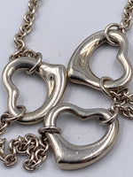 Sold-Tiffany 
Co 925 Silver Elsa Peretti Open Heart Bracelet