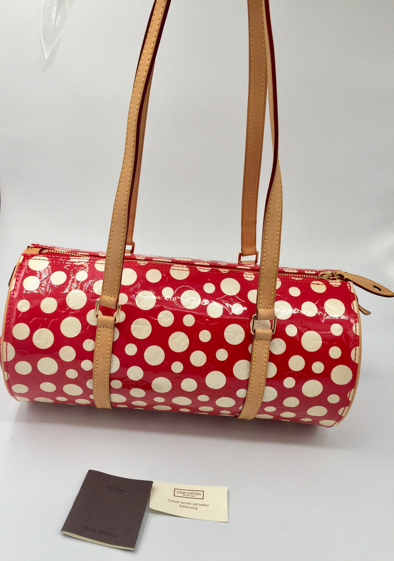 Sold-Louis Vuitton Monogram Vernis Kusama Dots Infinity Papillon Red M91425