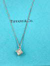 Sold-Tiffany 
Co 925 Silver Atlas Collection Cube with Necklace