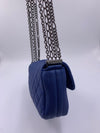 CHANEL CC Calfskin Blue Mini Flap Shoulder Bag/Ruthenium Hardware