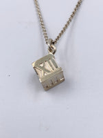 Sold-Tiffany 
Co 925 Silver Atlas Collection Cube with Necklace