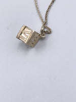 Sold-Tiffany 
Co 925 Silver Atlas Collection Cube with Necklace