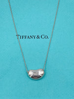 Sold-Tiffany 
Co Elsa Peretti 925 Silver 18mm Large Bean Necklace