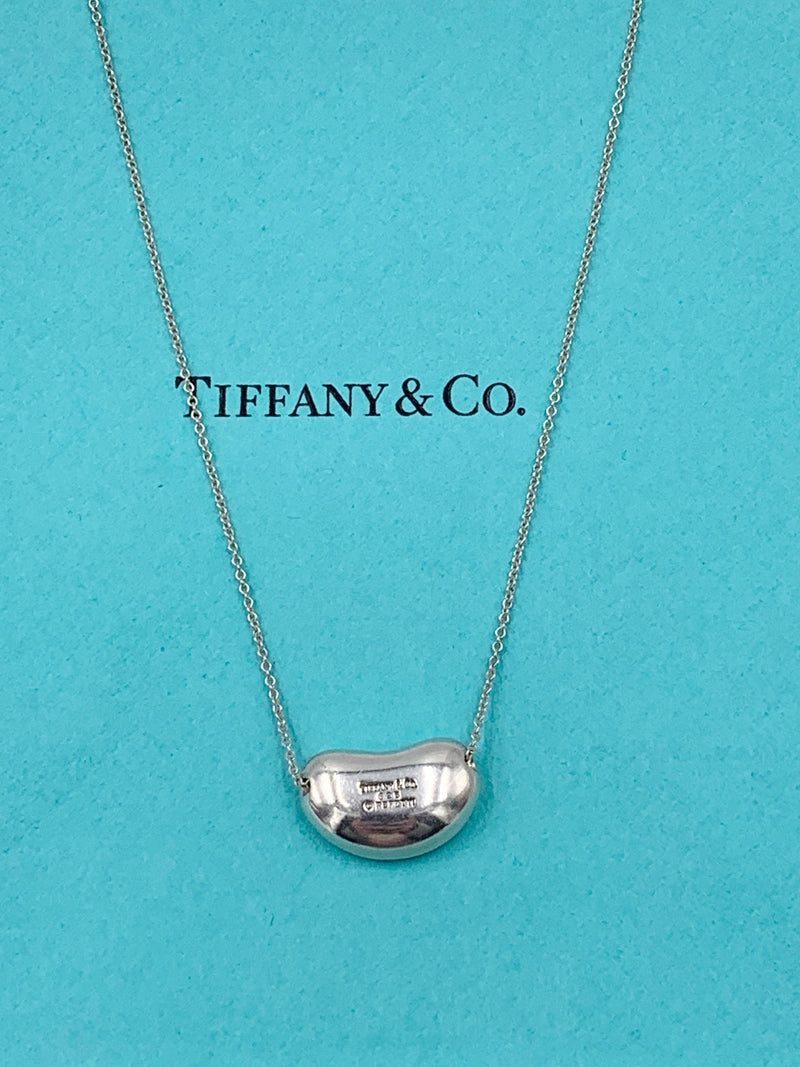 Sold-Tiffany 
Co Elsa Peretti 925 Silver 18mm Large Bean Necklace