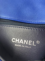 CHANEL CC Calfskin Blue Mini Flap Shoulder Bag/Ruthenium Hardware