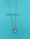 Sold-Tiffany 
Co 925 Elsa Peretti Silver Cross Necklace