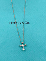 Sold-Tiffany 
Co 925 Elsa Peretti Silver Cross Necklace