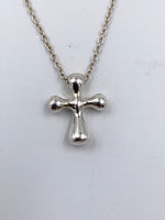 Sold-Tiffany 
Co 925 Elsa Peretti Silver Cross Necklace