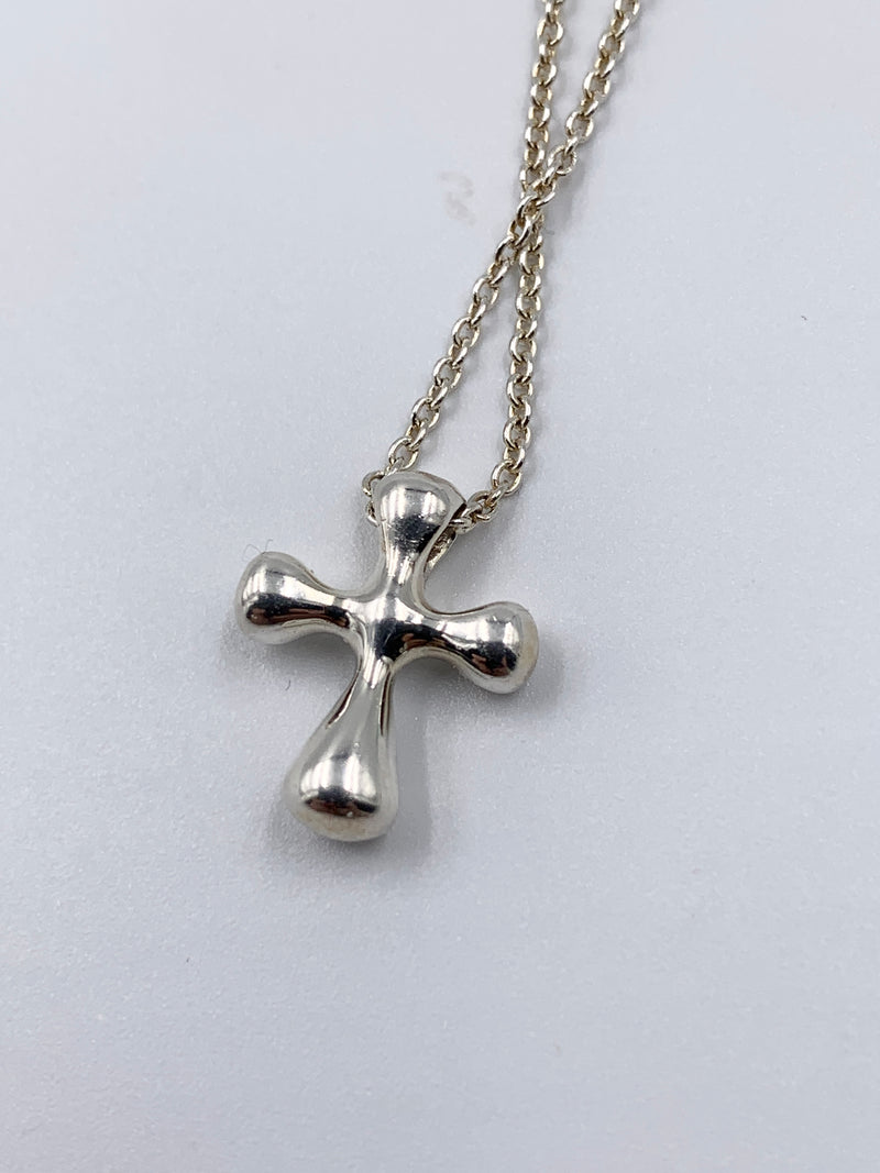 Sold-Tiffany 
Co 925 Elsa Peretti Silver Cross Necklace