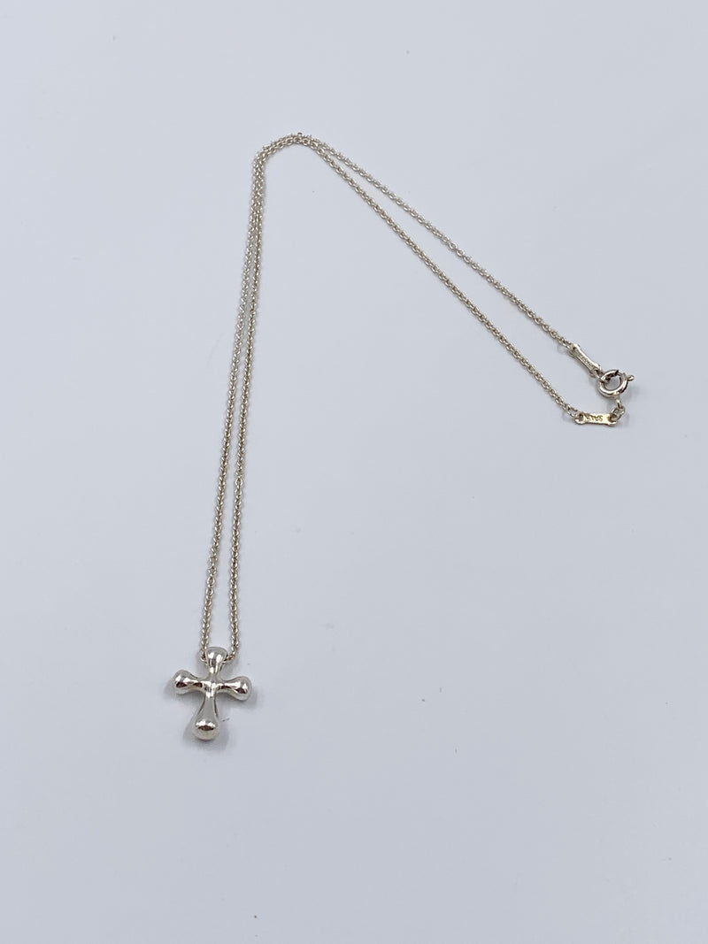 Sold-Tiffany 
Co 925 Elsa Peretti Silver Cross Necklace