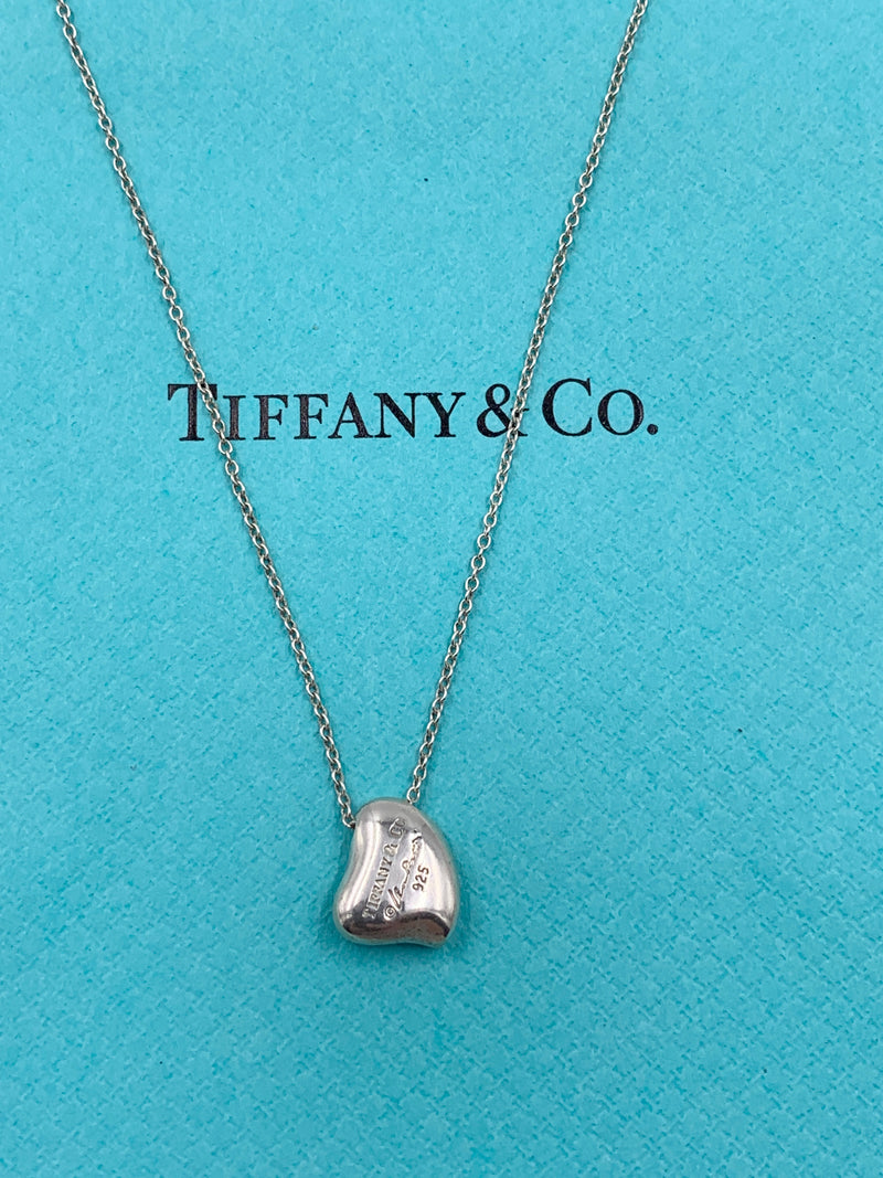 Tiffany 
Co Elsa Peretti Silver Solid Full Heart Pendant Necklace