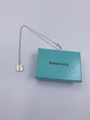 Tiffany 
Co "New York" 925 Silver Note Square Pendant Necklace