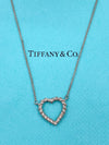 Tiffany 
Co 925 Silver Twisted Rope Open Heart Necklace