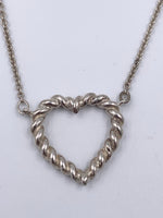 Tiffany 
Co 925 Silver Twisted Rope Open Heart Necklace