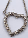 Tiffany 
Co 925 Silver Twisted Rope Open Heart Necklace