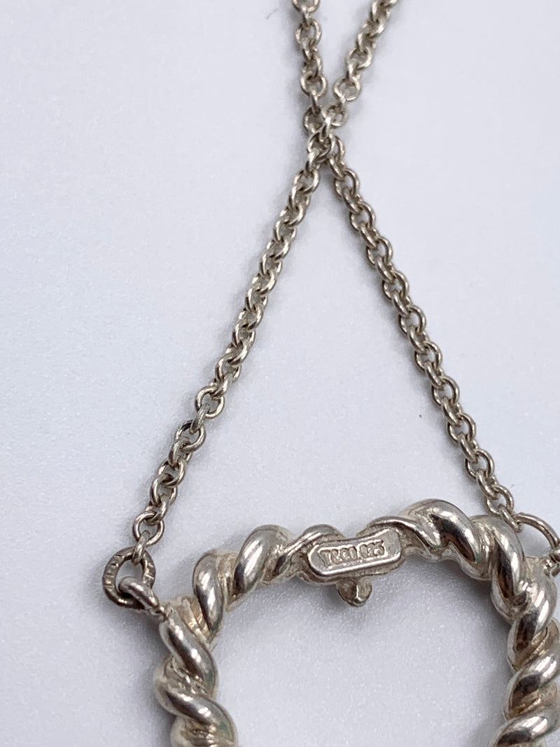 Tiffany 
Co 925 Silver Twisted Rope Open Heart Necklace