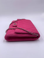 Sold-CHANEL Classic Quilted Flap Pink Caviar Shoulder Bag/Clutch with Chain Strap