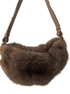 Sold-CHANEL Outdoor Ligne Hobo Fur with Leather Medium grey/brown