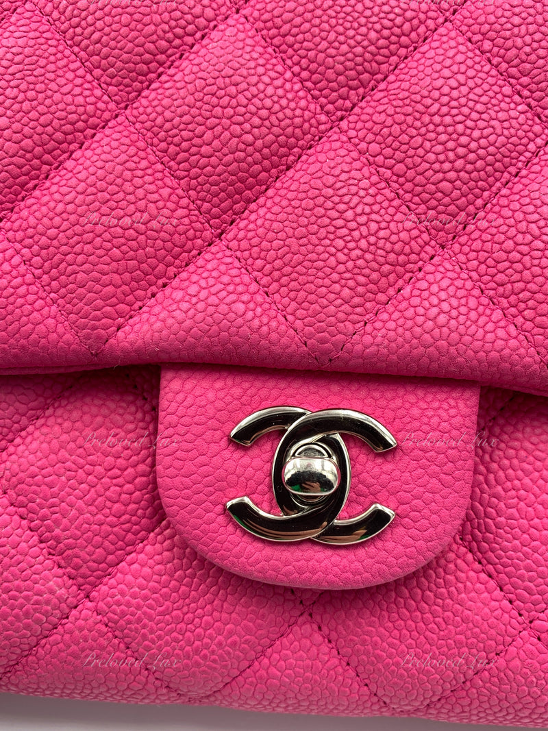 Sold-CHANEL Classic Quilted Flap Pink Caviar Shoulder Bag/Clutch with Chain Strap