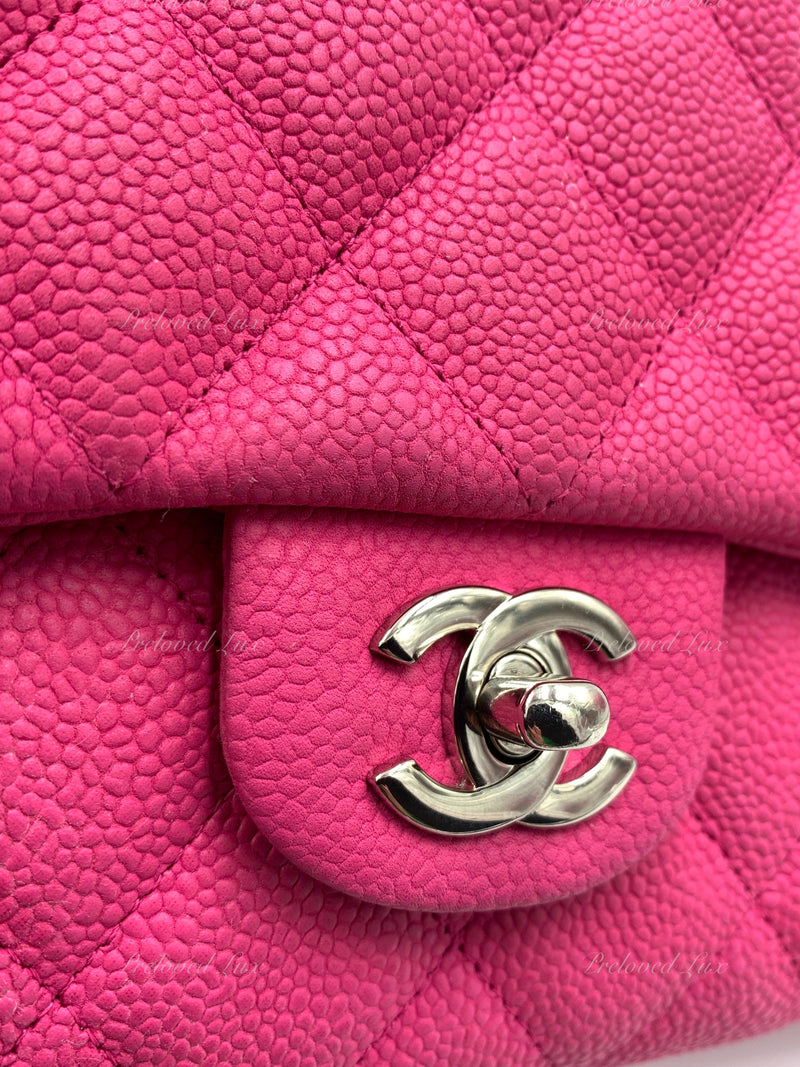 Sold-CHANEL Classic Quilted Flap Pink Caviar Shoulder Bag/Clutch with Chain Strap