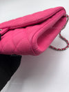 Sold-CHANEL Classic Quilted Flap Pink Caviar Shoulder Bag/Clutch with Chain Strap