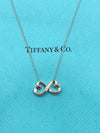 Tiffany 
Co 925 Silver Paloma Picasso Double loving heart Pendant Necklace