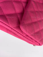 Sold-CHANEL Classic Quilted Flap Pink Caviar Shoulder Bag/Clutch with Chain Strap