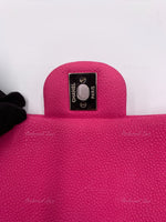 Sold-CHANEL Classic Quilted Flap Pink Caviar Shoulder Bag/Clutch with Chain Strap