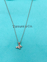 Tiffany 
Co 925 Silver Elsa Peretti Butterfly Pendant Necklace