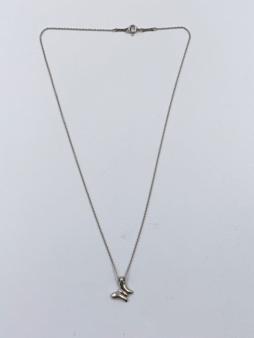 Tiffany 
Co 925 Silver Elsa Peretti Butterfly Pendant Necklace