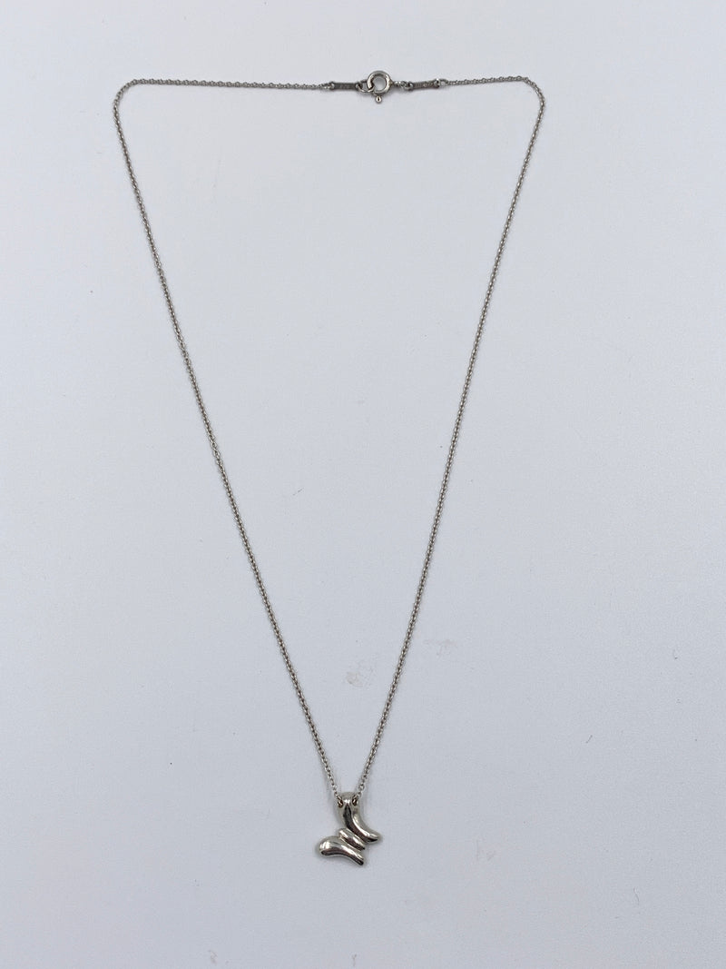 Tiffany 
Co 925 Silver Elsa Peretti Butterfly Pendant Necklace