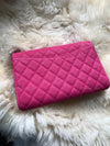 Sold-CHANEL Classic Quilted Flap Pink Caviar Shoulder Bag/Clutch with Chain Strap