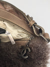 Sold-CHANEL Outdoor Ligne Hobo Fur with Leather Medium grey/brown