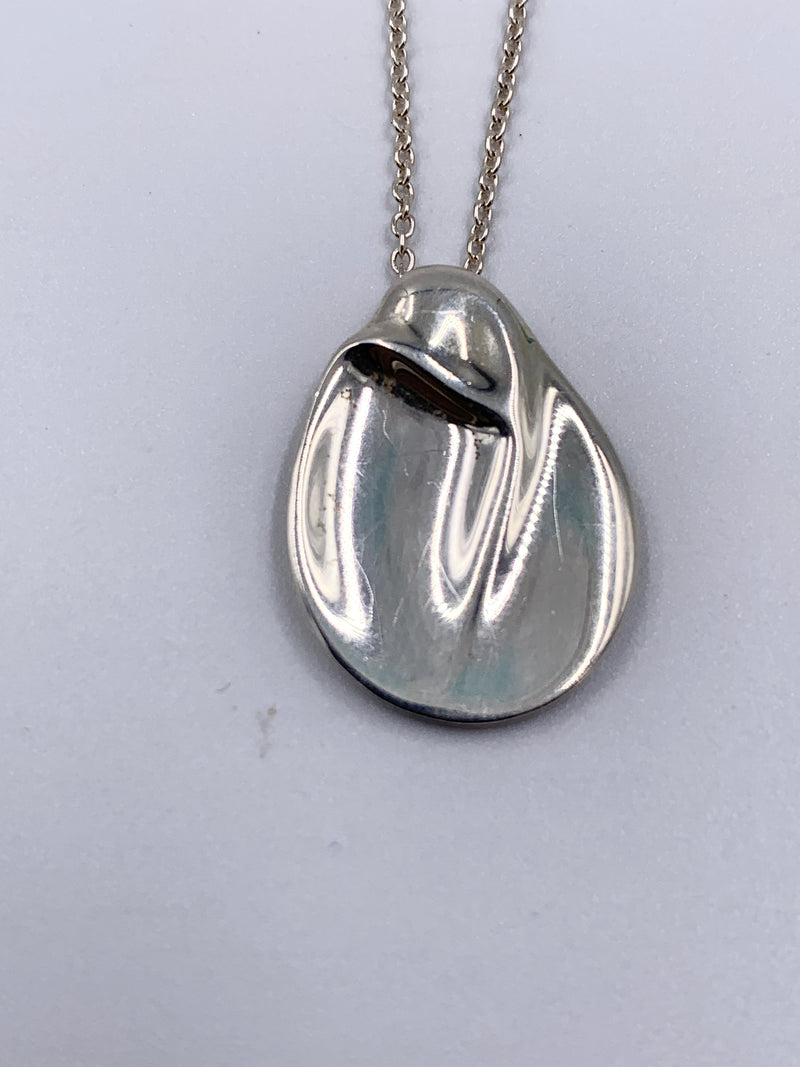 Sold-Tiffany 
Co 925 Silver Elsa Peretti Madonna Pendant Necklace