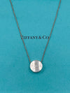 Tiffany 
Co 925 Silver 1837 Concave Circle Plate Pendant Necklace