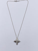 Tiffany 
Co 925 Silver Flower Petal Pendant Necklace